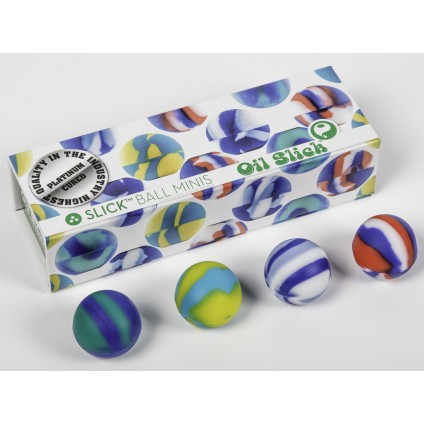 Oil Slick|Slick Ball Mini|Silicone Non-stick Concentrate Containers 4 pack (OS-SBM)