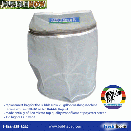 Bubble Now L20: Large 220 micron Zipper Wash Bag (BNL20B) 