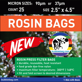 Bubble Bags Rosin Bags: 25-pack, 2.5" x 4.5", 37µ or 90µ (RB25) *NEW DESIGN*